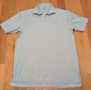Peter Millar Navy Stripe Short Sleeve Polo M